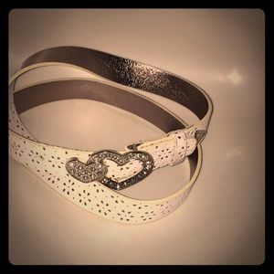 COPY - GUESS ? White Leather Belt